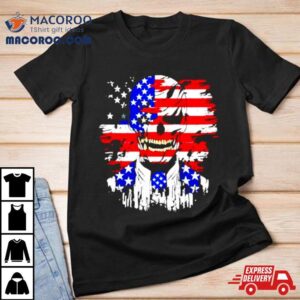 American Flag Zombie Skull Tshirt