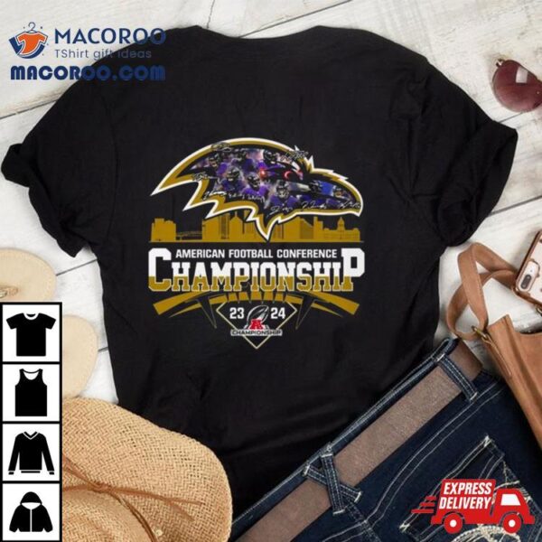 American Football Conference Afc Championship 2023 2024 Baltimore Ravens Signatures T Shirt