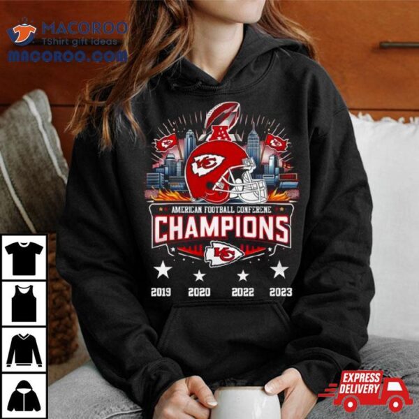 American Football Conference Champions 2023 Kansas City Chiefs 2019 2023 Helmet T Shirt