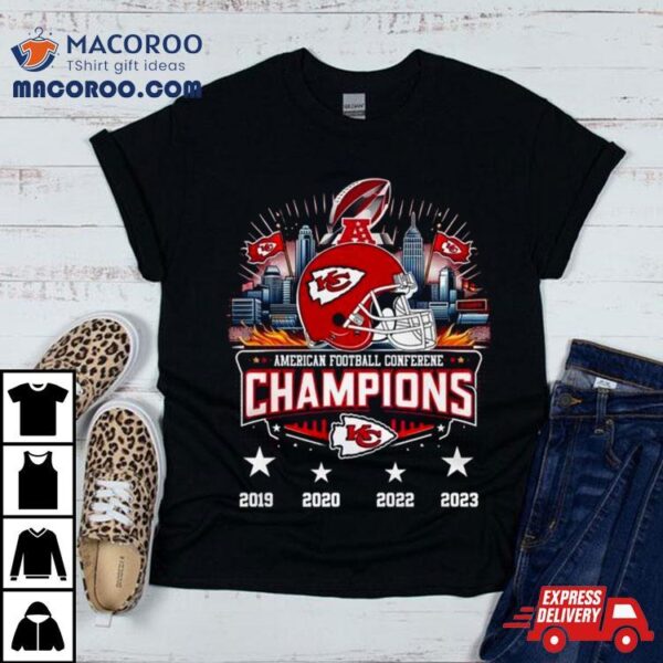 American Football Conference Champions 2023 Kansas City Chiefs 2019 2023 Helmet T Shirt