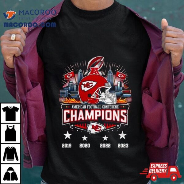 American Football Conference Champions 2023 Kansas City Chiefs 2019 2023 Helmet T Shirt