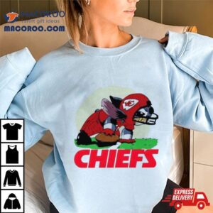 Angry Stitch Character Player Kansas City Chiefs Football Logo Tshirt