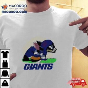 Angry Stitch Character Player New York Giants Football Logo Shirt