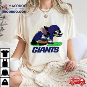 Angry Stitch Character Player New York Giants Football Logo Tshirt