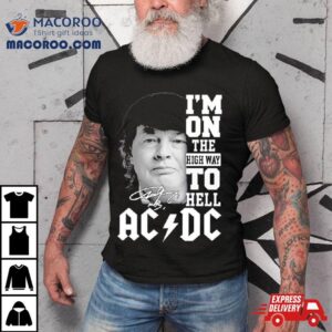 Angus Young Ac Dc I M On The Highway To Hell Signatures Tshirt