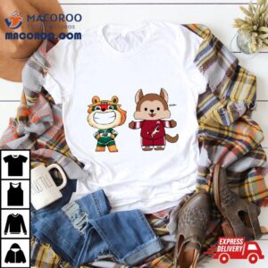 Arizona Coyotes Vs Minnesota Wild Nhl Mascot Cartoon Hockey Tshirt