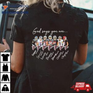 Atlanta Falcons God Says You Are Unique Special Lovely Precious Strong Chosen Forgiven Tshirt