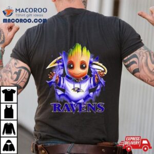 Baby Groot Blood Inside Me Baltimore Ravens Tshirt