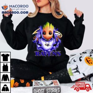 Baby Groot Blood Inside Me Baltimore Ravens Tshirt