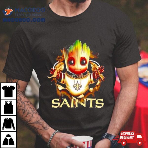 Baby Groot Blood Inside Me New Orleans Saints 2024 T Shirt