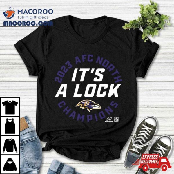 Baltimore Ravens 2023 Afc North Division Champions Locker Room Trophy Collection T Shirt