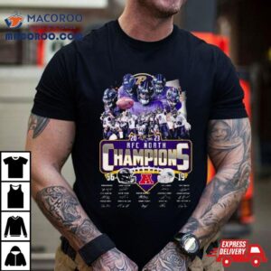 Baltimore Ravens 2024 Afc North Champions Ravens 56 Dolphins 19 Signatures Shirt