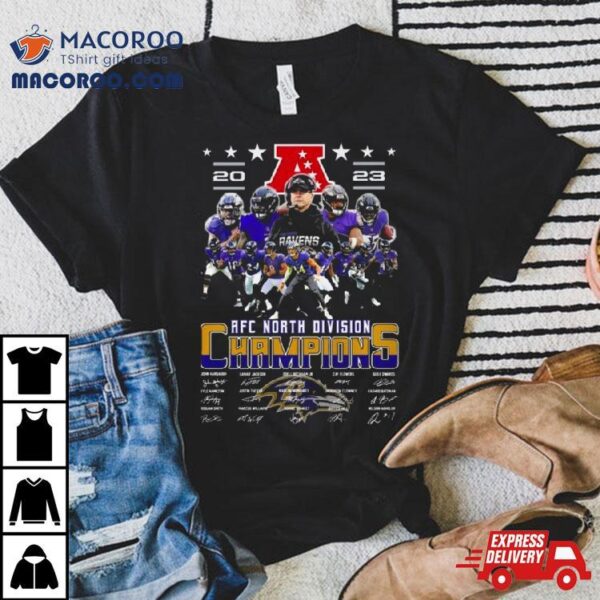 Baltimore Ravens Afc North Division Champions 2023 Signatures T Shirt