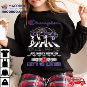 Baltimore Ravens Champions Abbey Road 2023 Afc North Division Let’s Go Ravens Signatures Shirt