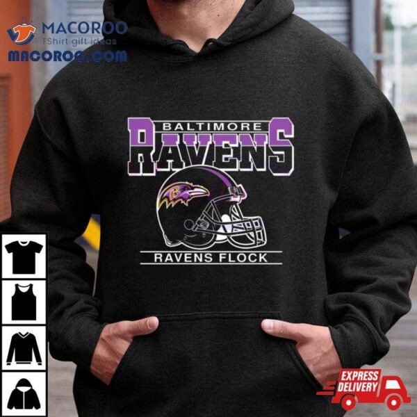 Baltimore Ravens Flock Helmet T Shirt