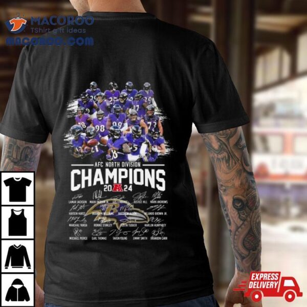 Baltimore Ravens Football 2024 Afc North Division Champions Signatures Shirt