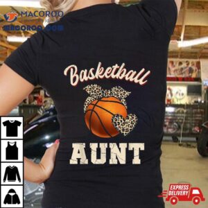 Basketball Aunt Bandana Leopard Heart Fans Mother’s Day Shirt