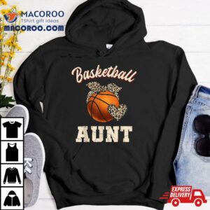 Basketball Aunt Bandana Leopard Heart Fans Mother’s Day Shirt