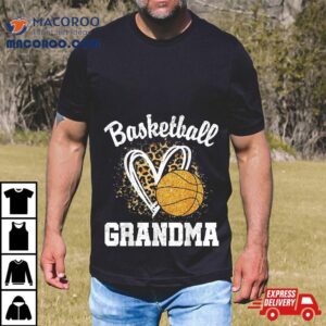 Basketball Grandma Leopard Heart Shirt