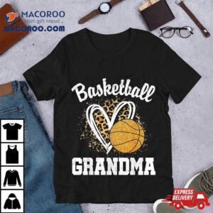 Basketball Grandma Leopard Heart Shirt