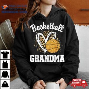 Basketball Grandma Leopard Hear Tshirt