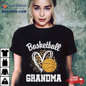 Basketball Grandma Leopard Hear Tshirt