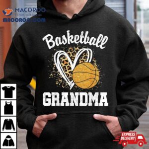 Basketball Grandma Leopard Hear Tshirt