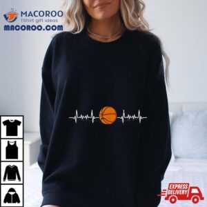 Basketball Lover Heartbeat I Love Tshirt