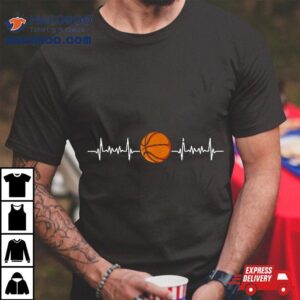 Basketball Lover Heartbeat I Love Tshirt