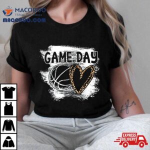 Basketball Player Game Day Leopard Cheetah Fan Tshirt