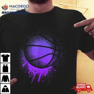 Basketball Team Silhouette Purple Bball Birthday Baller Shirt