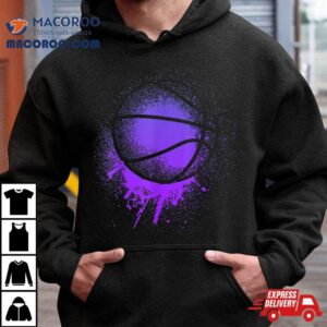Basketball Team Silhouette Purple Bball Birthday Baller Tshirt