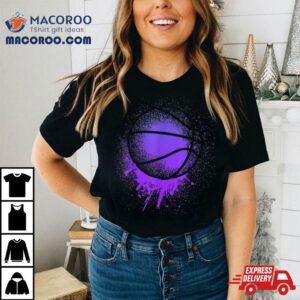 Basketball Team Silhouette Purple Bball Birthday Baller Tshirt