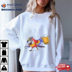 Beer Drinking Pirate Parrot Tshirt, Gasparilla Party Gift