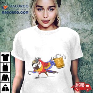 Beer Drinking Pirate Parrot Tshirt, Gasparilla Party Gift