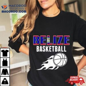 Belize Basketball Fans Jersey Belizean Flag Sport Lovers Tshirt