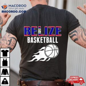 Belize Basketball Fans Jersey Belizean Flag Sport Lovers Tshirt