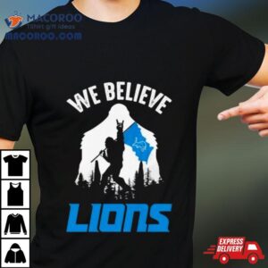 Bigfoot We Believe Detroit Lions Nfl Flag Tshirt