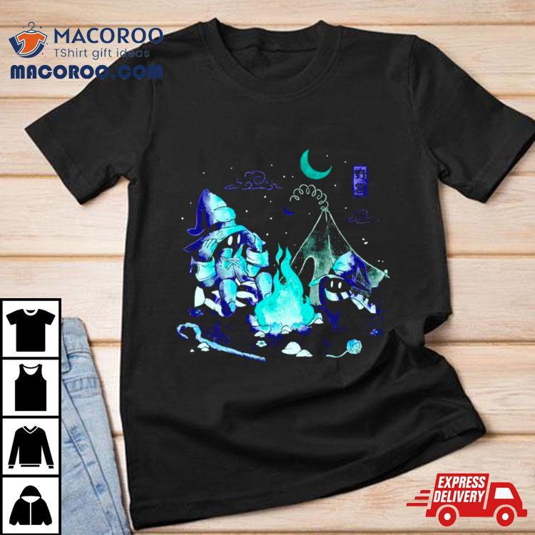 Black Cat Cozy Campfire Mage Tshirt 