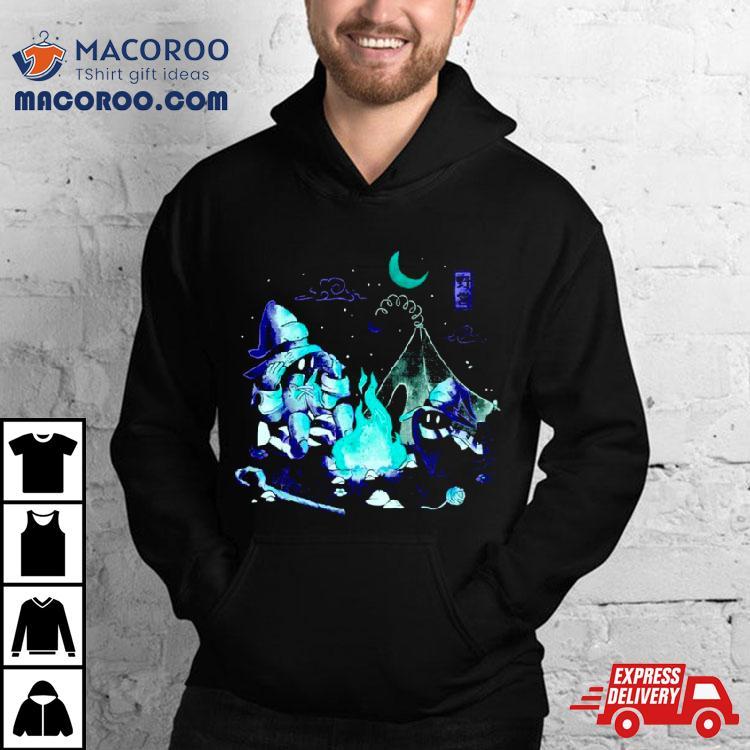 Black Cat Cozy Campfire Mage Tshirt 