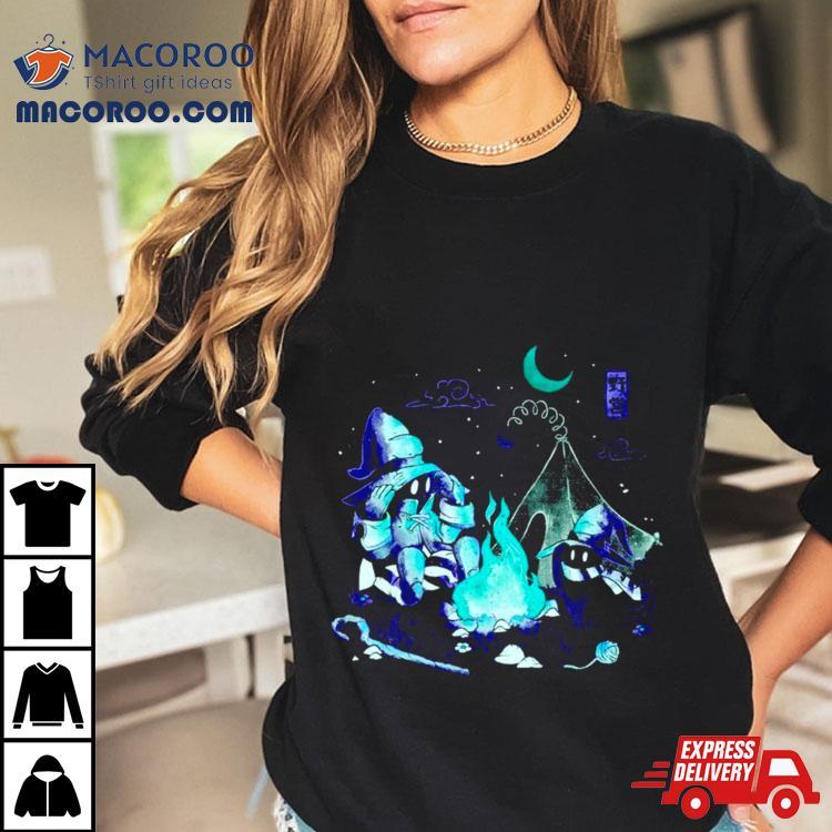 Black Cat Cozy Campfire Mage Tshirt 