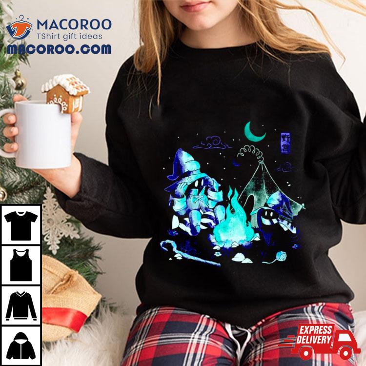 Black Cat Cozy Campfire Mage Tshirt 