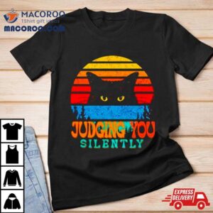 Black Cat Judging You Silently Vintage Tshirt