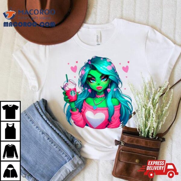 Boojee Grinch Girl Valentines Coffee Shirt