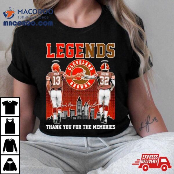 Browns Legends Frank Ryan Jim Brown Thank You For The Memories Shirt