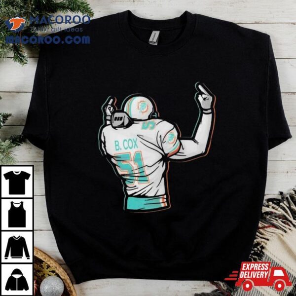 Bryan Cox 51 Miami Dolphins Middle Finger 2 Little Birds T Shirt