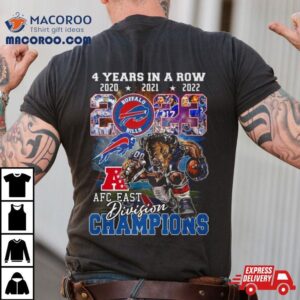 Buffalo Bills Afc East Division Years In A Row Mascot Logo Tshirt