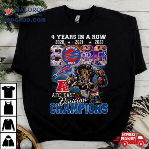 Buffalo Bills Afc East Division Years In A Row Mascot Logo Tshirt