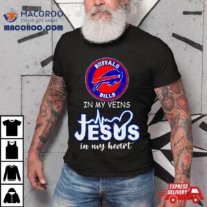 Buffalo Bills In My Veins Jesus In My Heart Diamond Tshirt