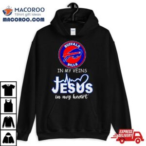 Buffalo Bills In My Veins Jesus In My Heart Diamond Tshirt